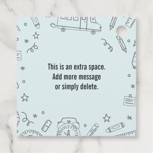 学校の最初の日のアップルギフトラベル,新学期 フェイバータグ (裏面)