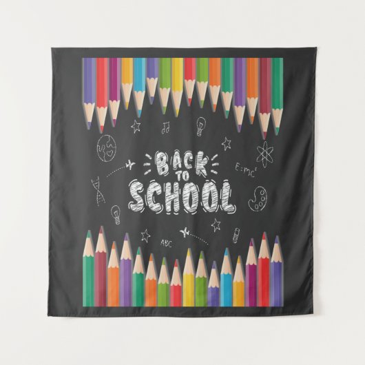 学校の最初の日のシャツ、ようこそ新学期 タペストリー (正面)