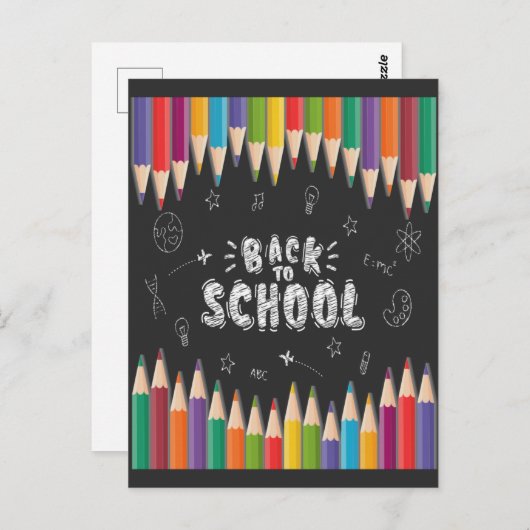 学校の最初の日のシャツ、ようこそ新学期 ポストカード (正面/裏面)