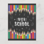 学校の最初の日のシャツ、ようこそ新学期 ポストカード (正面)