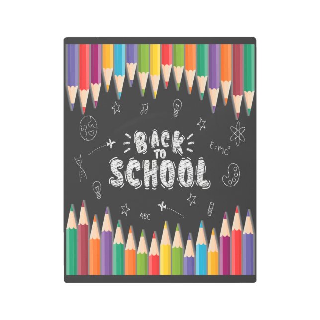 学校の最初の日のシャツ、ようこそ新学期 メタルプリント (正面)