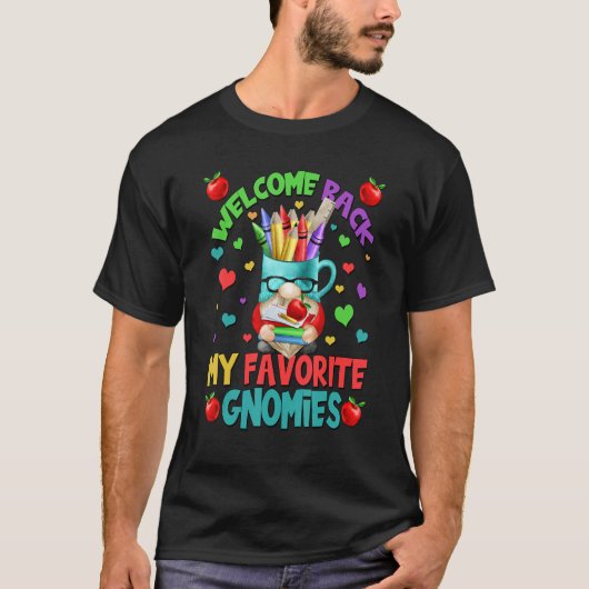 学校の最初の日の格言の先生へようこそ戻る Tシャツ (正面)