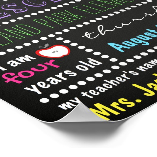 学校の最初の日の看板シャルボード新学期 ポスター (角)