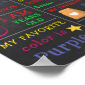 学校の最初の日の看板Chalkboardのカスタム写真 ポスター (角)