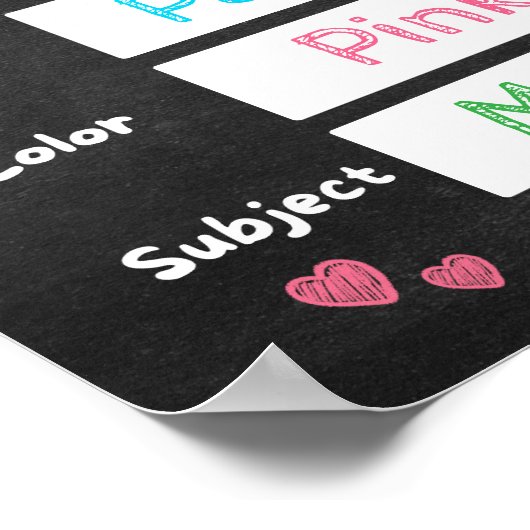 学校の最初の日の等級の黒い黒板 ポスター (角)