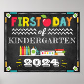 学校の最初の日の編集可能な記号 ポスター (正面)