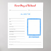 学校の最初の日インタビュー印刷可能なダウンロード ポスター (正面)