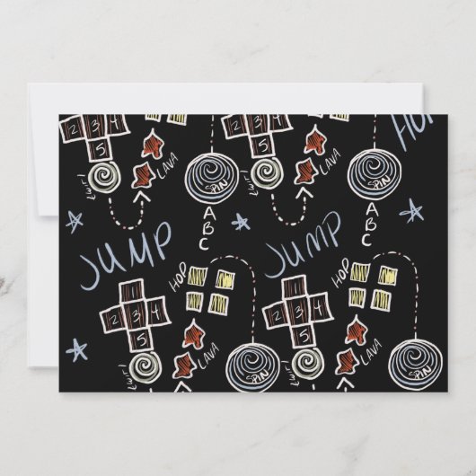 学校の最初の日チョークスクリプトのフォトカード 招待状 (裏面)