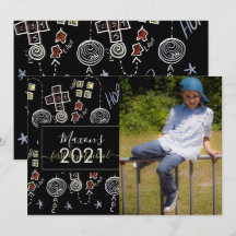 学校の最初の日チョークスクリプトのフォトカード