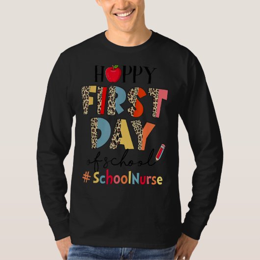 学校の最初の日ナースヒョウ戻るS Tシャツ (正面)