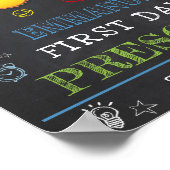 学校の最初の日ANYグレードの黒板の看板 ポスター (角)