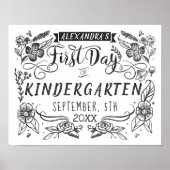 学校の最初の日Chalkboardアートホワイトサイン ポスター (正面)