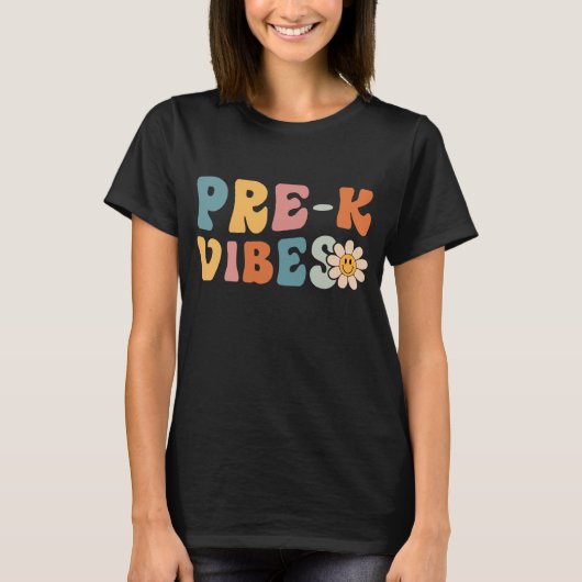 学校の最初の日K前Vibes学生先生子供 Tシャツ (正面)
