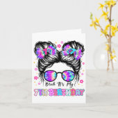 学校の最初の日Messy Bun Bruhその私の7番目の出産 カード (黄色い花)