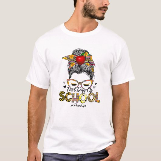 学校の最初の日Paraprofessional Life Leopard Tシャツ (正面)