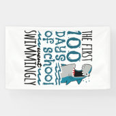 学校の最初の100人の日がサメを泳いで行った 横断幕 (横)