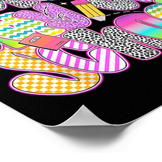 学校の最後の日おもしろい先生学生生徒会 ポスター (角)