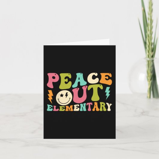 学校の最後の日のアウト初歩的なグルービー卒業 カード (正面)