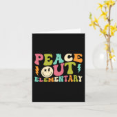 学校の最後の日のアウト初歩的なグルービー卒業 カード (黄色い花)