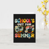 学校の最後の日の夏の先生少年G カード (黄色い花)