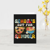 学校の最後の日の夏の先生少年G カード (黄色い花)