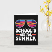 学校の最後の日の夏の先生少年G カード (黄色い花)