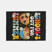 学校の最後の日の夏の先生少年G フリースブランケット (正面(横))