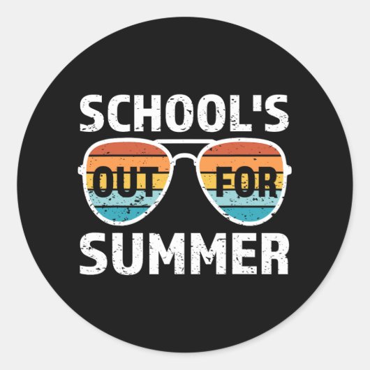 学校の最後の日の夏の先生少年G ラウンドシール (正面)