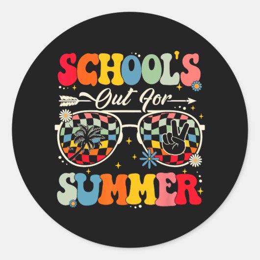 学校の最後の日の夏の先生少年G ラウンドシール (正面)