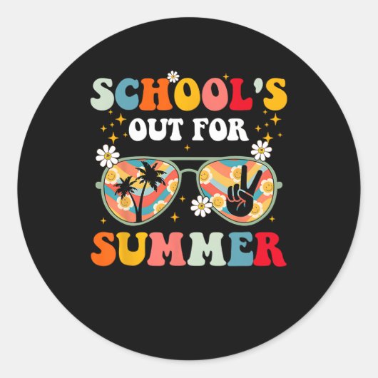 学校の最後の日の夏の先生少年G ラウンドシール (正面)