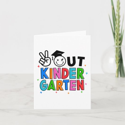 学校の最後の日の退院幼稚園卒業 カード (正面)