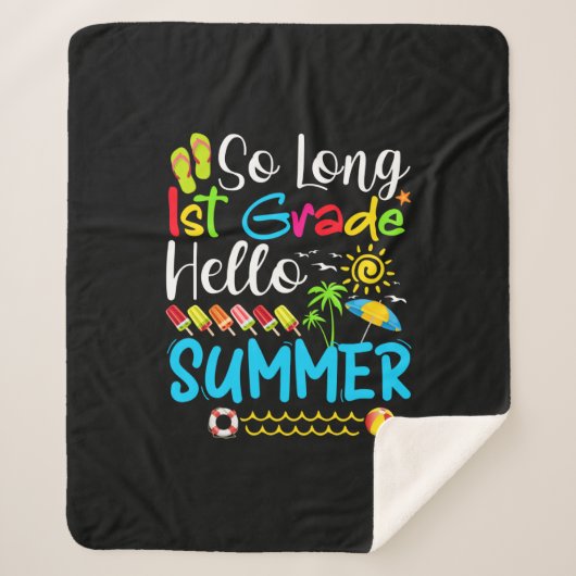 学校の最後の日の長い1年生こんにちは夏。 シェルパブランケット (正面)