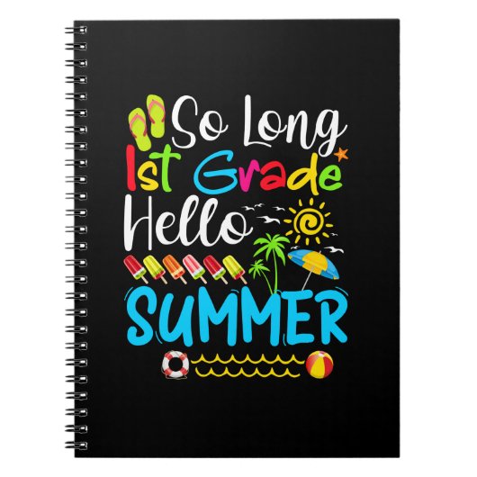 学校の最後の日の長い1年生こんにちは夏。 ノートブック (正面)