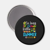 学校の最後の日の長い1年生こんにちは夏。 マグネット (正面/裏面)