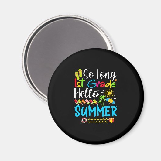 学校の最後の日の長い1年生こんにちは夏。 マグネット (正面/裏面)