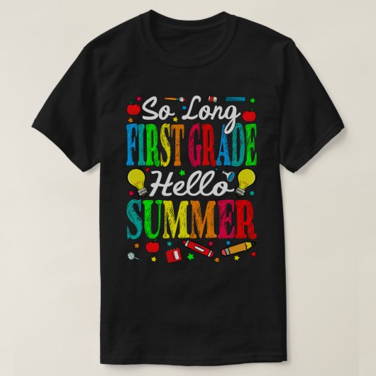 学校の最後の日の長い1年生こんにちは Tシャツ (デザイン正面)