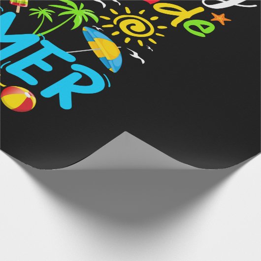 学校の最後の日の長い6年生のハローサマー。 ラッピングペーパー (角)