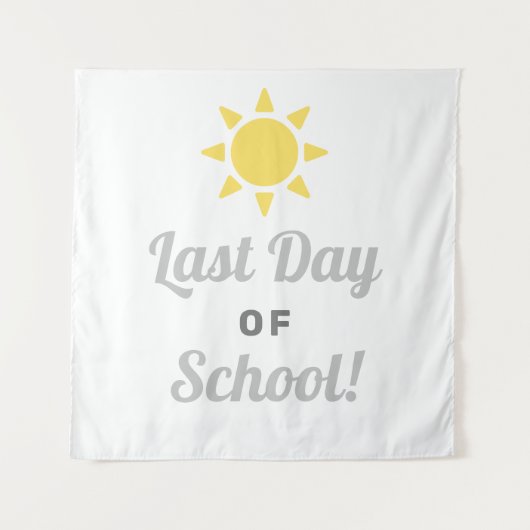 学校の最後の日グレーイエローサンシャイン タペストリー (正面)