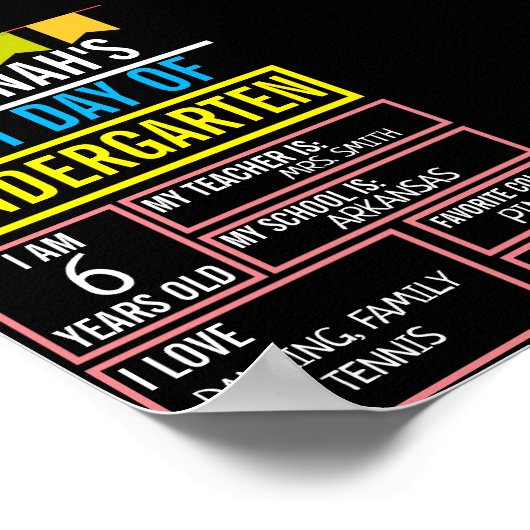 学校の最後の日チョークボード女の子供へ子の少年 ポスター (角)