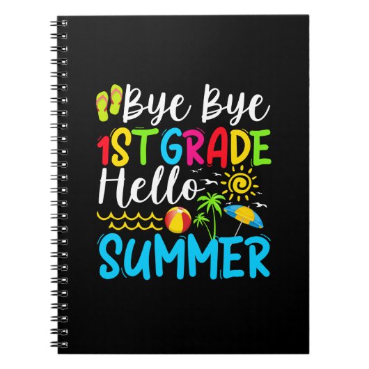 学校の最後の日バイバイ1年生こんにちは夏。 ノートブック (正面)