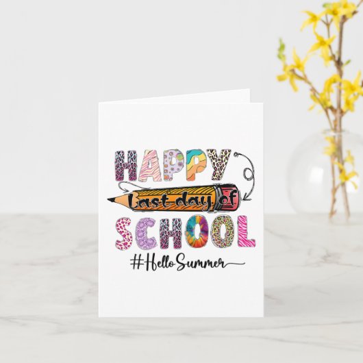 学校の最後の日先生の子供たち卒業 カード (黄色い花)