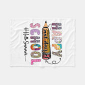 学校の最後の日先生の子供たち卒業 フリースブランケット (正面(横))