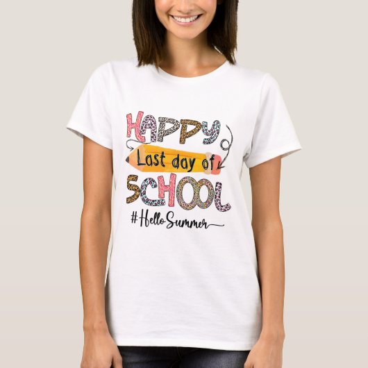 学校の最後の日先生の子供たち卒業 Tシャツ (正面)