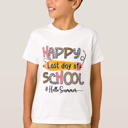 学校の最後の日先生の子供たち卒業 Tシャツ (正面)