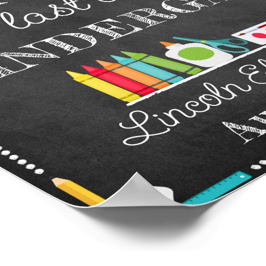 学校の最後の編集可能パーソナライズされた記号 ポスター (角)