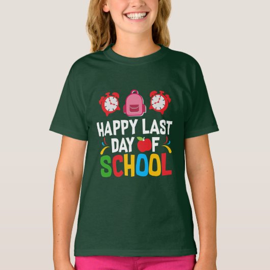 学校の最終日が幸せ Tシャツ (正面)