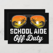 学校の最終日に勤務外のスクールアードのサングラス ポストカード (正面/裏面)
