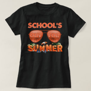 学校の最終日に夏の幸せに出かける Tシャツ