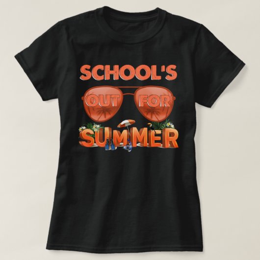 学校の最終日に夏の幸せに出かける Tシャツ (デザイン正面)