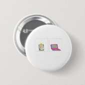 学校の最終日に夏休み先生を稼いでいる 缶バッジ (正面&裏面)